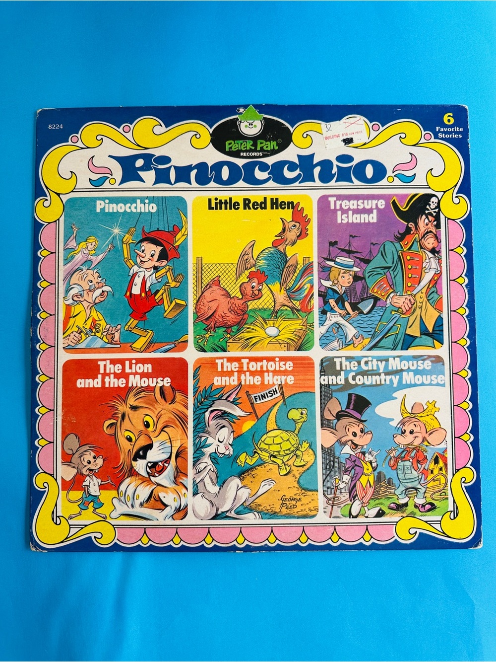 Peter Pan Vintage Vinyl Record Pinocchio, Treasure Island Little Red Hen + 3More